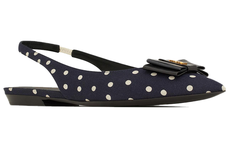 Order (Women) Saint Laurent Anais Slingback Flats 'Navy' 69309614T404172
