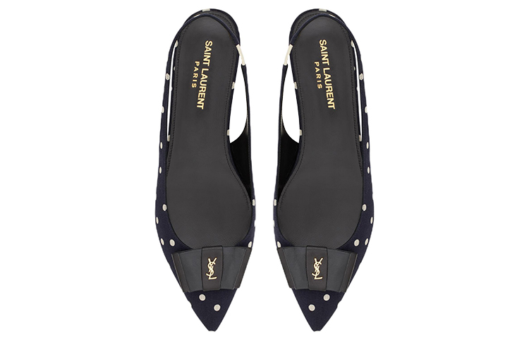 Lookbook (Women) Saint Laurent Anais Slingback Flats 'Navy' 69309614T404172