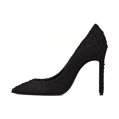 (W) Saint Laurent Anja 'Black Bouclé Tweed'
