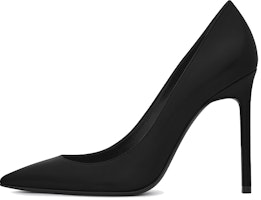 (Women) Saint Laurent Anja 'Black Pointed-Toe Slingback Stilettos' 471988AKP001000 (Women) Saint Laurent Anja 'Black Pointed-Toe Slingback Stilettos' 471988AKP001000