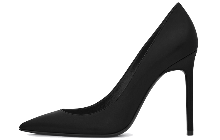 (Women) Saint Laurent Anja 'Black Pointed-Toe Slingback Stilettos' 471988AKP001000