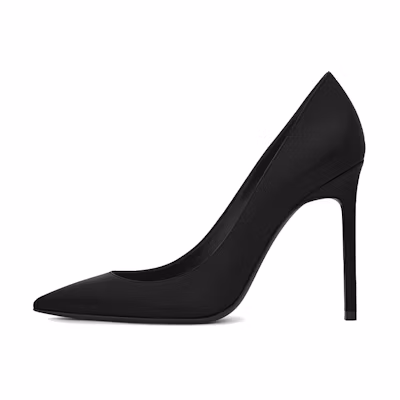 (W) Saint Laurent Anja 'Black Pointed-Toe Slingback Stilettos'