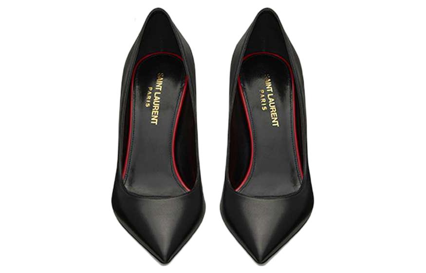 Shop (W) Saint Laurent Anja 'Tacones de Aguja Negros Slingback de Punta' 471988AKP001000