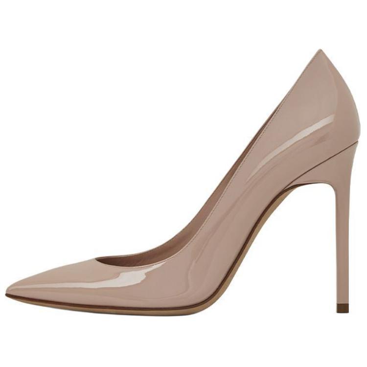 (Women) Saint Laurent Anja 'Dark Pink Patent' 4719880NP009935