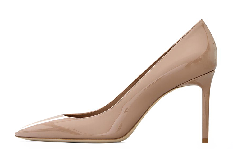 (Women) Saint Laurent Anja 'Nude Patent Leather Pumps' 4897510NP009935