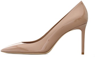 (Women) Saint Laurent Anja 'Nude Patent Leather Pumps' 4897510NP009935 (Women) Saint Laurent Anja 'Nude Patent Leather Pumps' 4897510NP009935