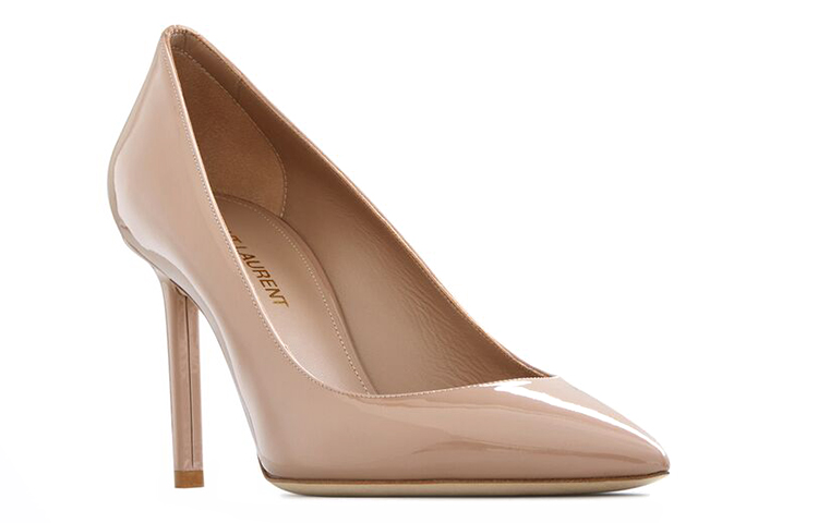 Order (W) Saint Laurent Anja 'Kasut Tumit Tinggi Kulit Paten Nude' 4897510NP009935