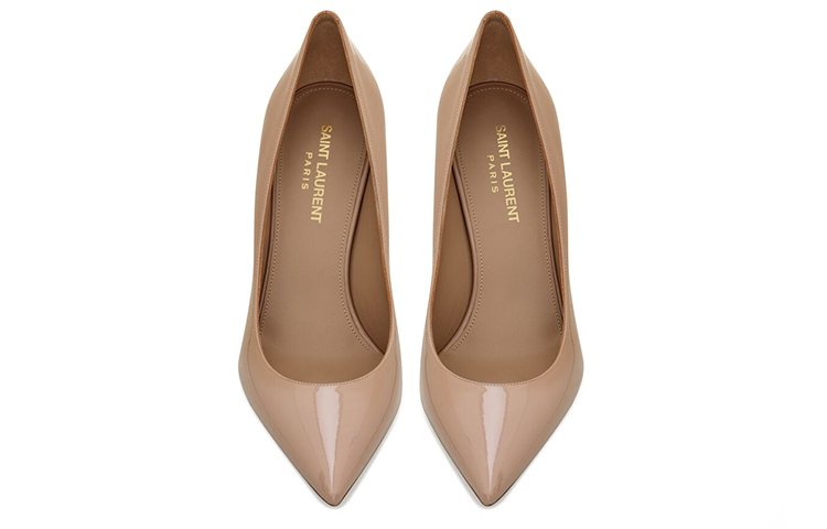 Lookbook (W) Saint Laurent Anja 'Kasut Tumit Tinggi Kulit Paten Nude' 4897510NP009935