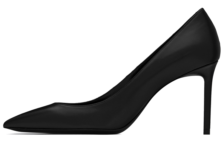 (Women) Saint Laurent Anja Black 'Smooth Leather Minimalist Casual High Heel' 489751AKP001000