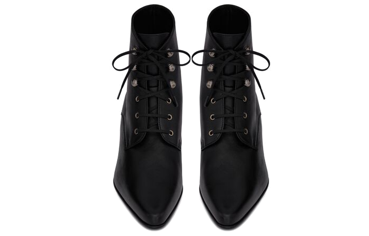 Shop (W) Botines Saint Laurent 'Piel de Becerro Negro' 6761580ZZ001000