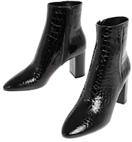 Order SAINT LAURENT 時尚皮革踝靴 女款 黑色