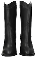 Shop SAINT LAURENT 皮革時尚休閒短靴 女款 黑色