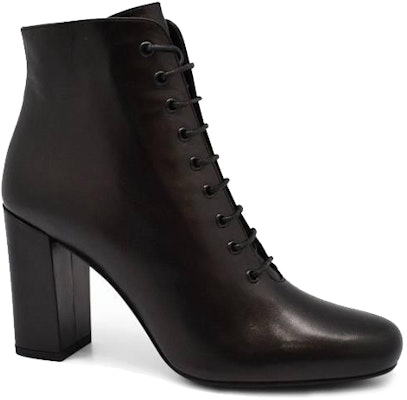 (W) Saint Laurent Sepatu Bot 'Kulit Hitam Hak Tebal' 404546AKP001000 Lookbook (W) Saint Laurent Sepatu Bot 'Kulit Hitam Hak Tebal' 404546AKP001000