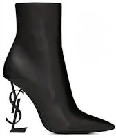 Order SAINT LAURENT 羊皮 尖头及踝 短靴 11cm 女款 黑色