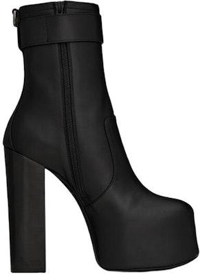 (W) Saint Laurent Sepatu Boot Ankle 'Kulit Hitam Ujung Bulat' 6876621Y8001000 Order (W) Saint Laurent Sepatu Boot Ankle 'Kulit Hitam Ujung Bulat' 6876621Y8001000