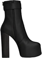 Order (W) Saint Laurent But Buku 'Kulit Hitam Kaki Bulat' 6876621Y8001000