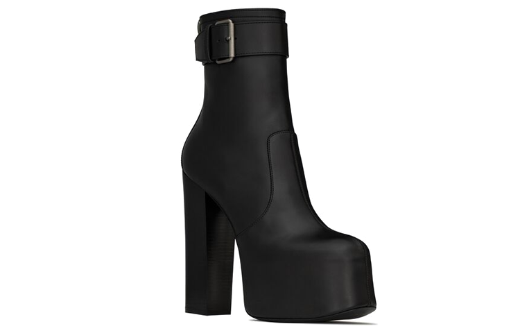 Lookbook (W) Saint Laurent But Buku 'Kulit Hitam Kaki Bulat' 6876621Y8001000