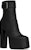 (W) Saint Laurent But Buku 'Kulit Hitam Kaki Bulat' 6876621Y8001000