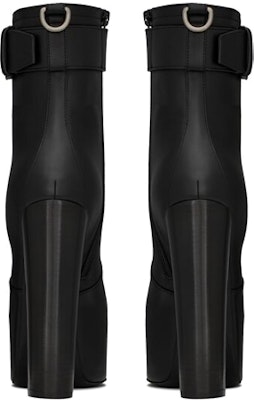 (W) Saint Laurent Sepatu Boot Ankle 'Kulit Hitam Ujung Bulat' 6876621Y8001000 Shop (W) Saint Laurent Sepatu Boot Ankle 'Kulit Hitam Ujung Bulat' 6876621Y8001000