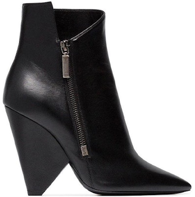 (W) Saint Laurent Sepatu Boot Pendek 'Black Shearling Zip' Hitam 5419770RR001000 Order (W) Saint Laurent Sepatu Boot Pendek 'Black Shearling Zip' Hitam 5419770RR001000