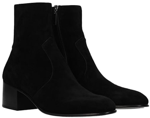 (W) Saint Laurent Sepatu Bot Tumit 'Suede Hitam' 6325020LI001000 Order (W) Saint Laurent Sepatu Bot Tumit 'Suede Hitam' 6325020LI001000