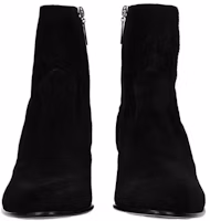 Shop SAINT LAURENT 麂皮時尚短靴 女款 黑色