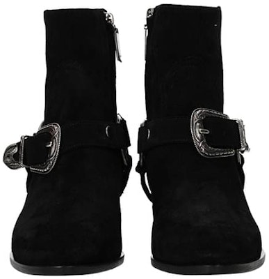 (W) Saint Laurent Sepatu Boot 'Black Suede Chunky Heel' 554725BT3001000 Shop (W) Saint Laurent Sepatu Boot 'Black Suede Chunky Heel' 554725BT3001000