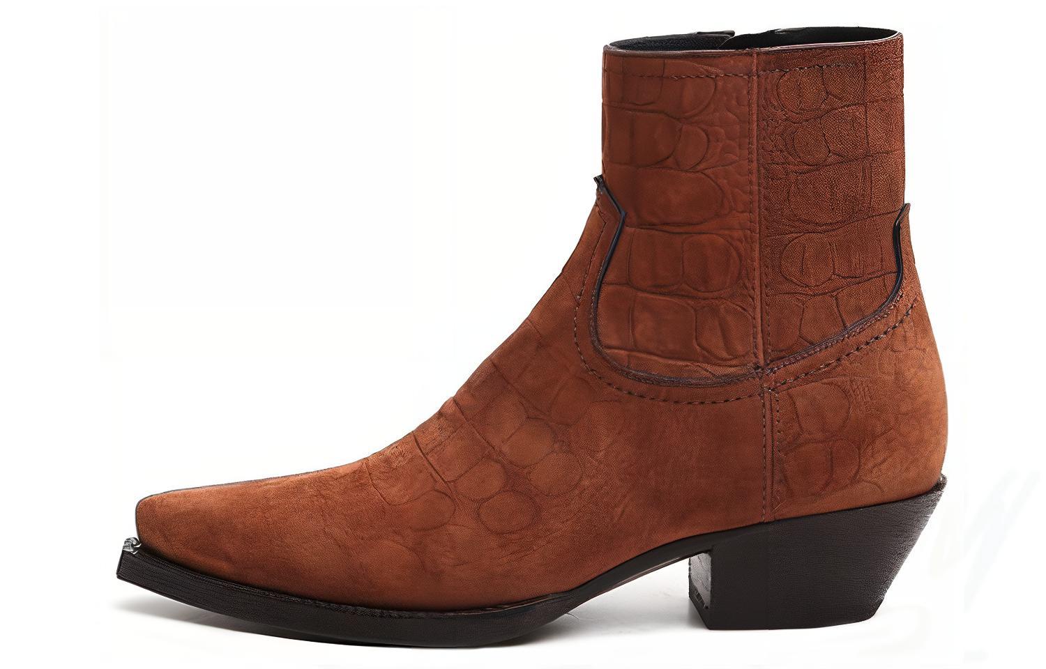 Buy (W) 圣罗兰棕色皮革短靴 6306891Y2012330