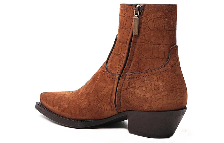 Lookbook (W) 圣罗兰棕色皮革短靴 6306891Y2012330