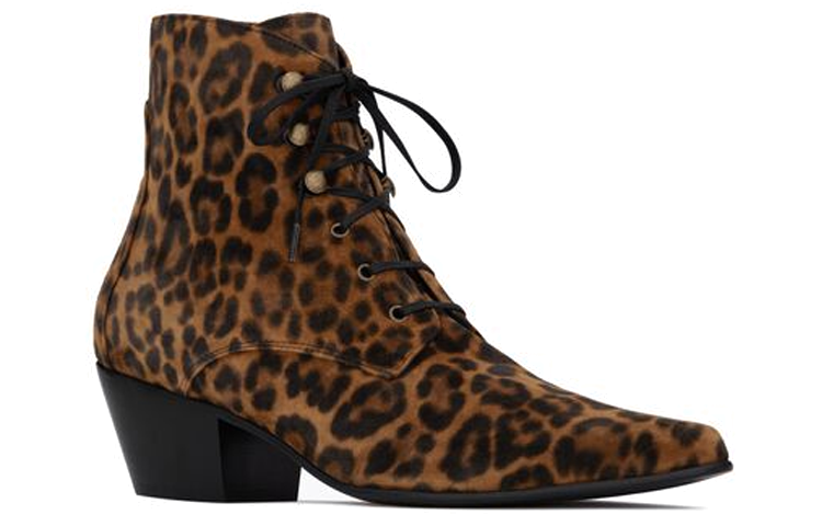 Order (W) Saint Laurent Sepatu Boots 'Tali Kulit Cokelat' 6761581FL002198