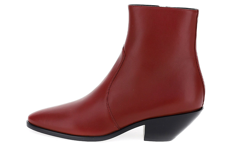 Buy 聖羅蘭 小牛皮短靴 女款 紅色