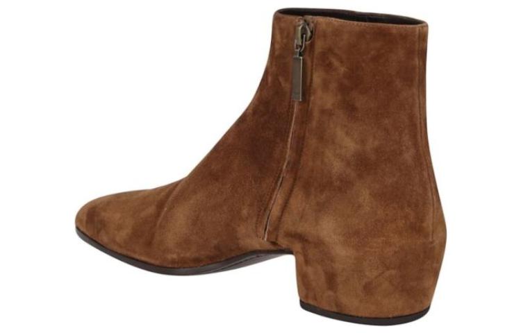 Shop (W) Bota de Tobillo Saint Laurent 'Terciopelo Marrón' 5822670LI002330