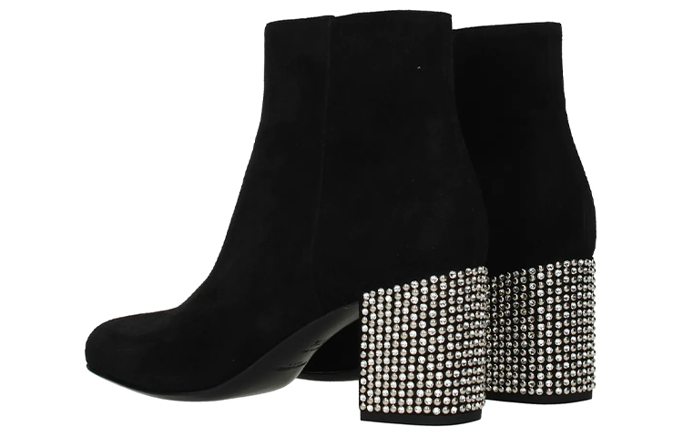 Shop (W) Saint Laurent Ankle Boots 'Suede Hitam' 447342C20001000