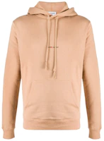 (Women) Saint Laurent Beige Logo Print Hooded Pullover Sweatshirt 632408YBQZ22173 (Women) Saint Laurent Beige Logo Print Hooded Pullover Sweatshirt 632408YBQZ22173
