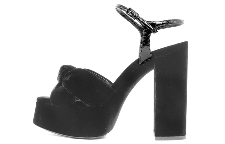 (Women) Saint Laurent Bianca 'Black Comfort Thick Sole Fashion Casual High Heels' 630630L0L701000