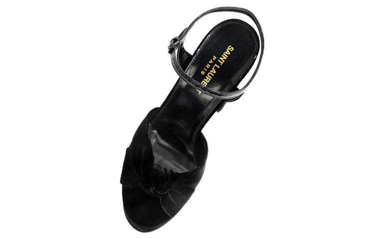 Lookbook (W) Saint Laurent Bianca ''Zwarte Comfortabele Dikke Zool Modieuze Hoge Hakken'' 630630L0L701000