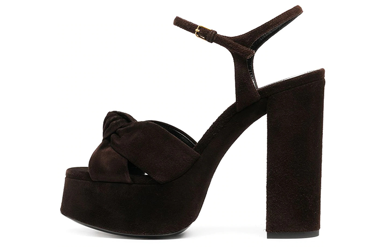 (Women) Saint Laurent Bianca 'Brown Velvet' 6067130LI002114