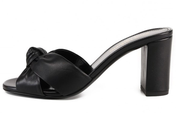 (Women) Saint Laurent Bianca 'Cross-Strap Black' 6527411N8001000