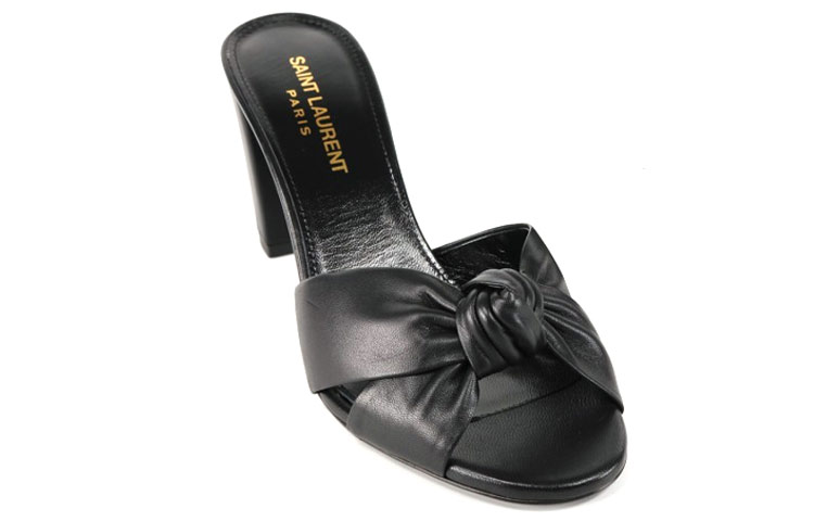 Purchase (W) (女性用) サンローラン ビアンカ『クロスストラップ ブラック』6527411N8001000 6527411N8001000