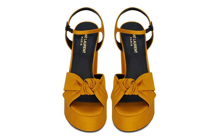 Lookbook (W) Saint Laurent Bianca Hak Tinggi 'Kain Linen Kuning dan Kulit Halus' 6594762V8007008