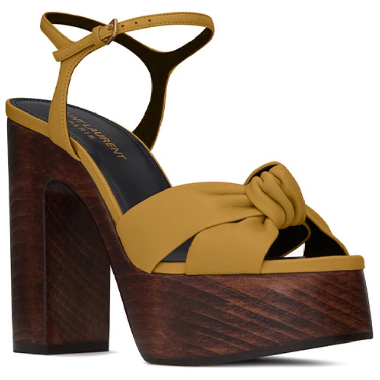 Lookbook (W) Saint Laurent Bianca Sepatu Hak Tinggi 'Kulit Mulus Kuning' 6490872O5002850