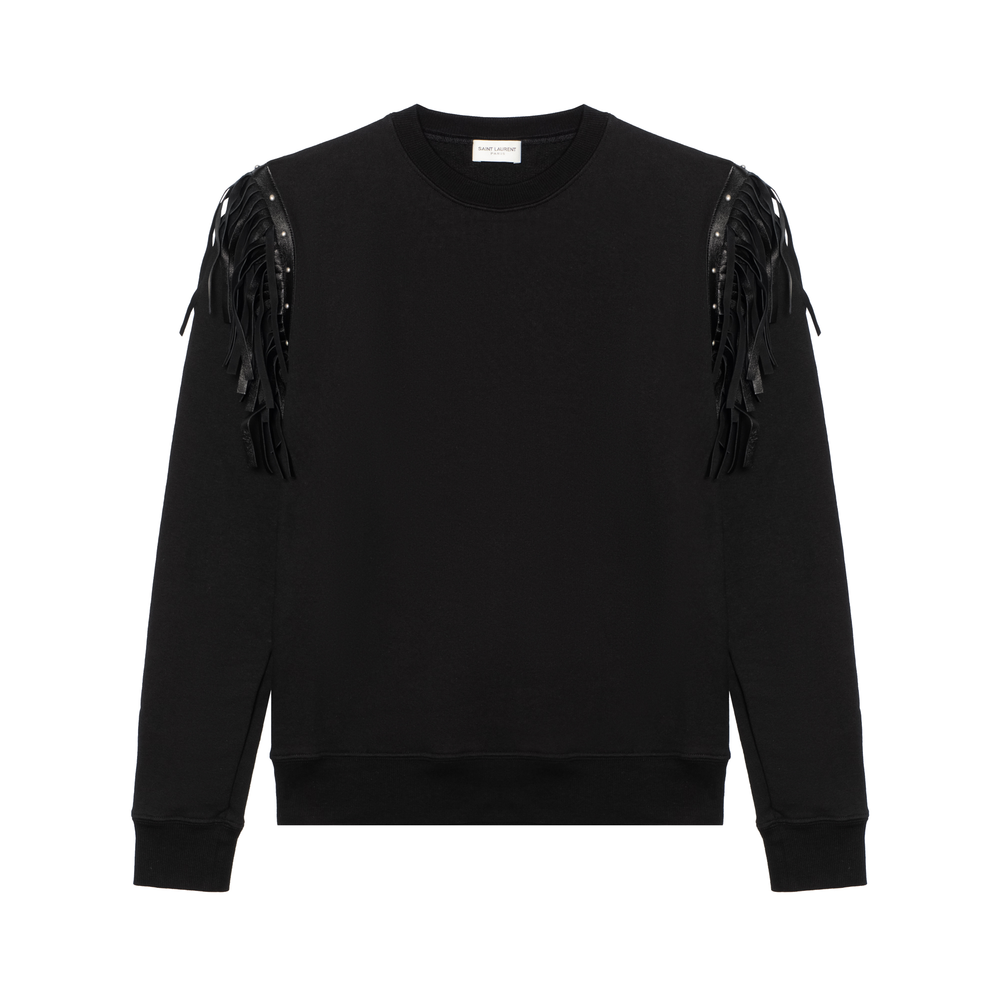 (Women) SAINT LAURENT Black Fringe Hoodie 579035Y2TC21000