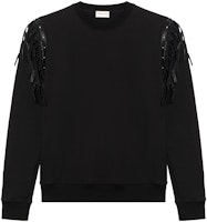 (Women) SAINT LAURENT Black Fringe Hoodie 579035Y2TC21000 (Women) SAINT LAURENT Black Fringe Hoodie 579035Y2TC21000