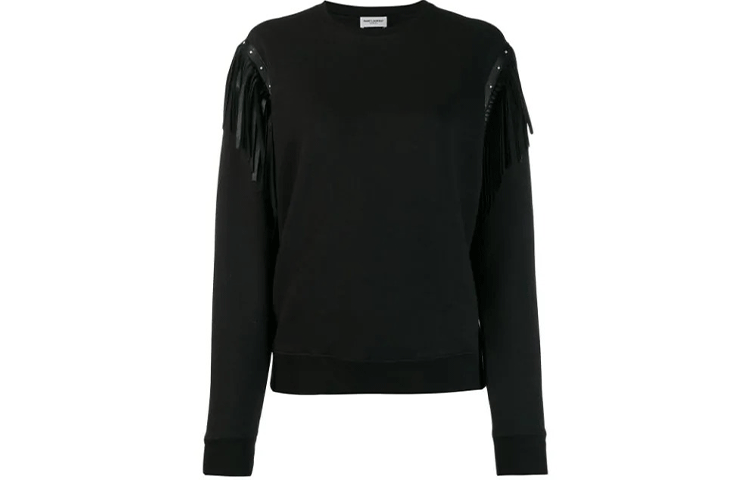 Order (W) 생로랑 블랙 프린지 후디 579035Y2TC21000