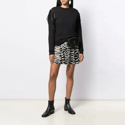 (W) 생로랑 블랙 프린지 후디 579035Y2TC21000 Lookbook (W) 생로랑 블랙 프린지 후디 579035Y2TC21000