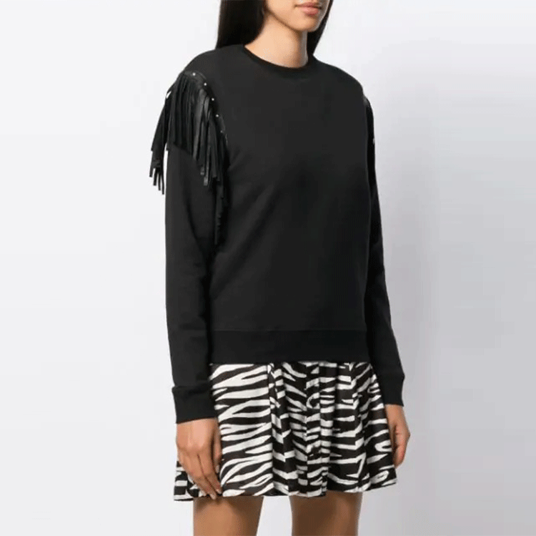 Shop (W) 생로랑 블랙 프린지 후디 579035Y2TC21000