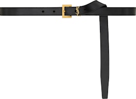 (Women) Saint Laurent Black Leather Belt for Women, Solid Design, 2CM Wide Buckle. 782076AABQU1000 (Women) Saint Laurent Black Leather Belt for Women, Solid Design, 2CM Wide Buckle. 782076AABQU1000