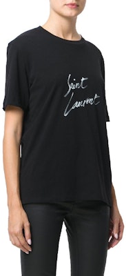 (W) 圣罗兰黑色Logo圆领T恤 480335YB2IS9787 Shop (W) 圣罗兰黑色Logo圆领T恤 480335YB2IS9787