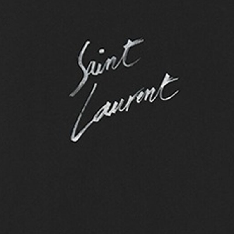 Details for (W) 생로랑 블랙 로고 크루넥 티셔츠 480335YB2IS9787