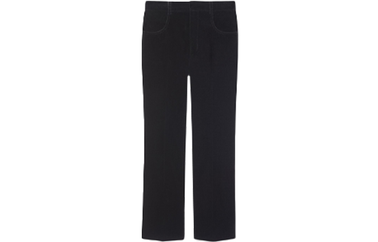 Order (Women) Saint Laurent Black Logo Cropped Casual Pants. 661358Y615W1000